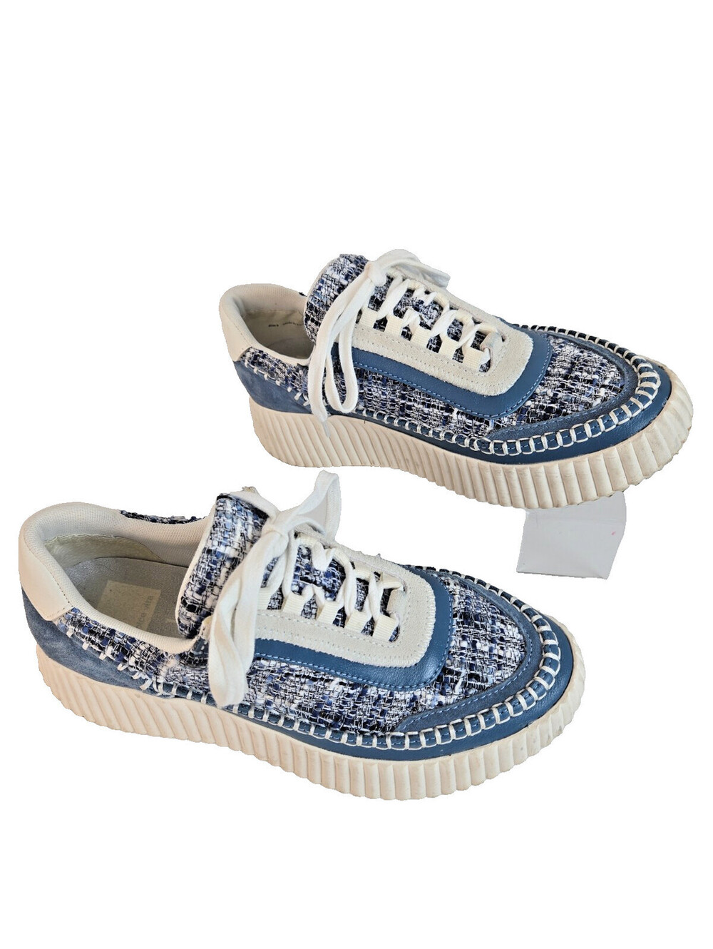 Dolce Vita Dolen Platform Tweed Sneakers Blue White Sz 9 Athletic Streetwear